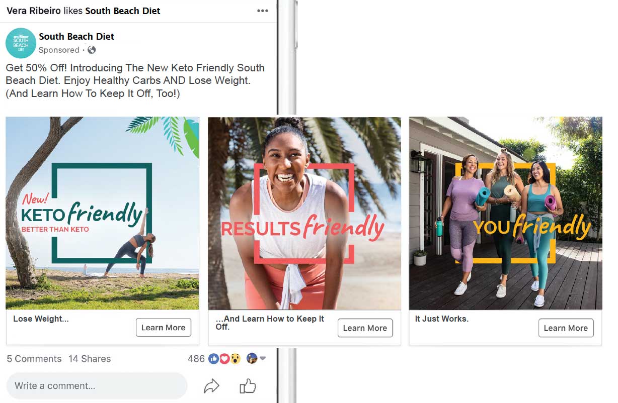 Social post featuring athletic women enjoying the